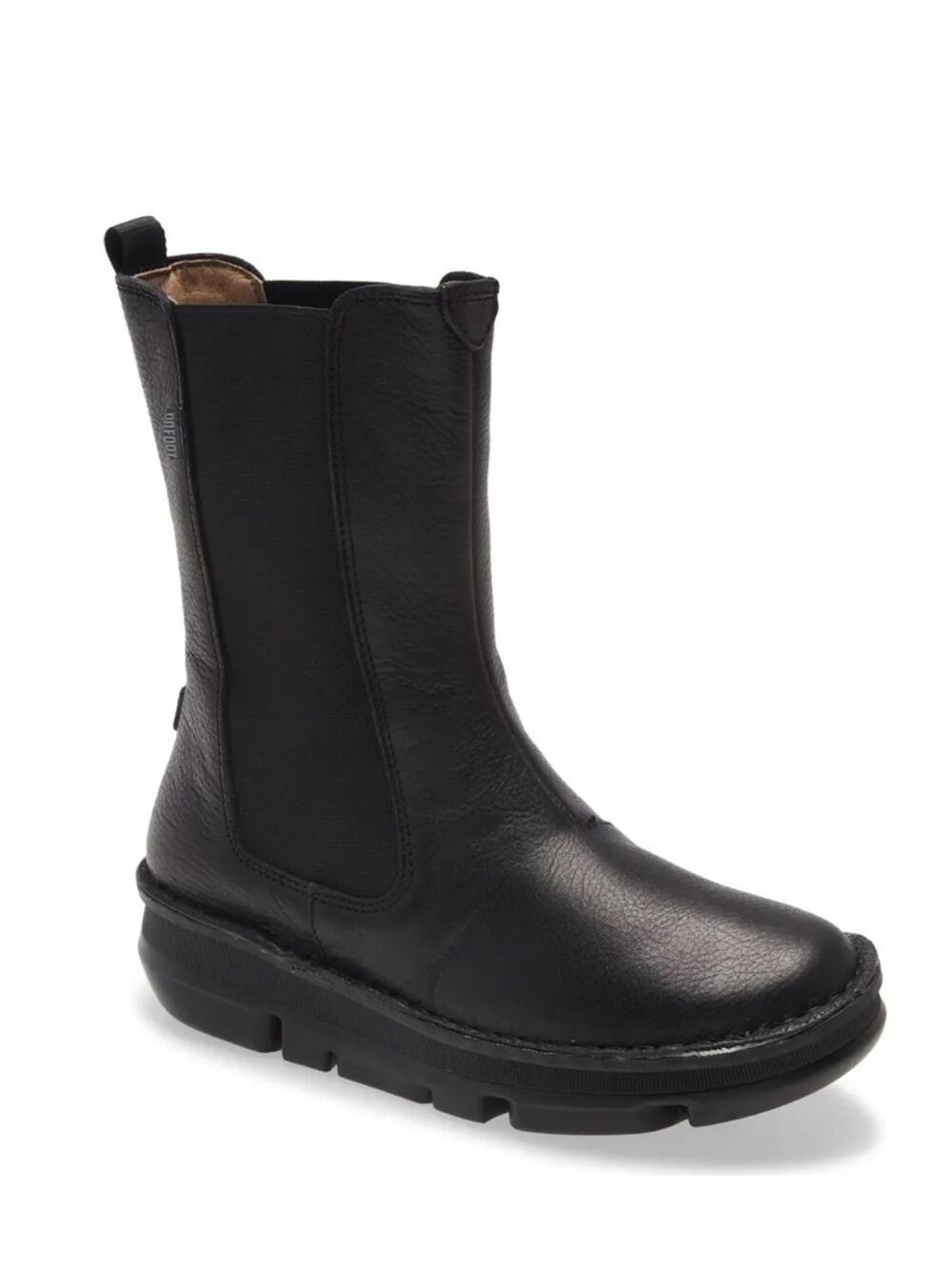 On Foot Wedge Chelsea Boots Black Leather Chunky Sole Comfort 42 11